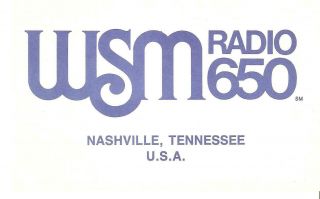 1988 Qsl Card - Radio Station Wsm,  Nashville,  Tennessee
