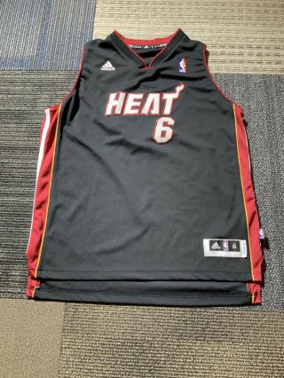 Mens Xl Lebron James Miami Heat 6 Jersey Adidas Black Length,  2
