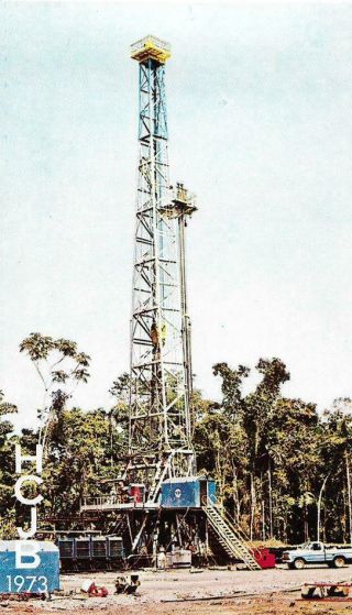 1973 Qsl: Radio Hcjb,  The Voice Of The Andes,  Quito,  Ecuador (oil Drilling)