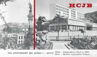 1967 Qsl: Radio Hcjb,  The Voice Of The Andes,  Quito,  Ecuador (quito Buildings)