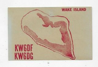 1960 Qsl Card Ham Radio Kw6df Wake Island Pacific Ocean 62