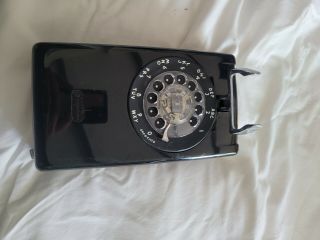Vintage Western Electric Bell Black Wall Hanging Rotary Dial Phone /
