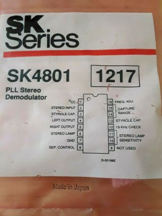 Rca Sk4801 Integrated Circuit Repl Nte1217,  Ecg1217 Sk