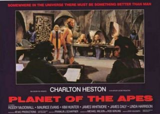 Vintage Planet Of The Apes Court Room Scene Poster