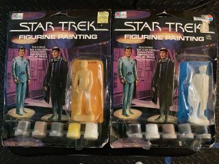 Star Trek 1979 Figurine Painting Admiral Kirk & Mr Spock Whiting Paramount