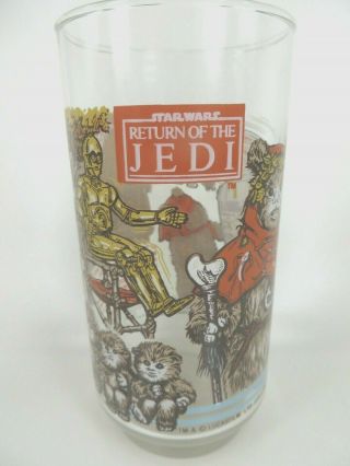 1983 Lucas Film Return Of The Jedi Star Wars Coca Cola Coke Glass Burger King