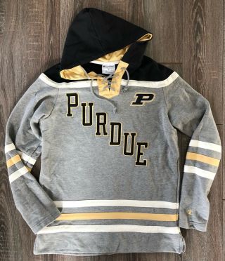 Champion Purdue Boilermakers Hoodie Fleece Sweatshirt Medium Stitched Logos