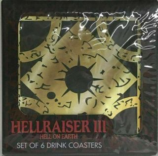 Hellraiser Iii 3 Hell On Earth Set Of 6 Drink Coasters Horror Pack Exclusive