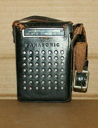 Matsushita (panasonic) T - 53 6 - Transistor Vintage Pocket Radio With Leather Case