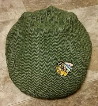 Vintage Green Black Chicago Blackhawks Nhl Hockey Chi - Rish Newsboy Cap Hat