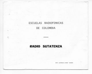 Qsl Radio Sutatenza Bogota Colombia South America 1968 Accion Popular Acpo Dx