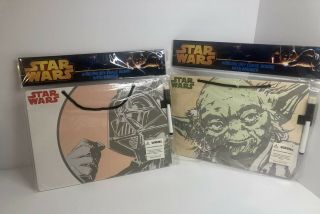 2x Star Wars Hanging Dry Erase Boards Darth Vader & Yoda 2013
