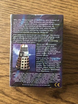 1996 Doctor Who The Collectable Trading Card Game 60 Cards Starter Deck 2