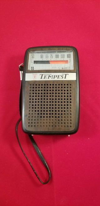Vintage Tempest Solid State Radio Model Tr - 527 Hong Kong And Strap