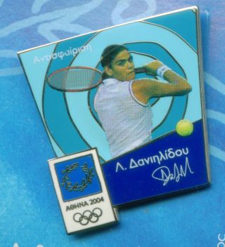 Athens 2004 Olympics.  A Set Of 6 Pins Depicting Greek Tennis Player Danilidou
