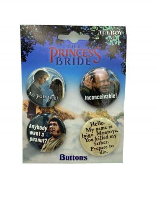 The Princess Bride Movie Carded Set Of 4 Round Buttons Set 1