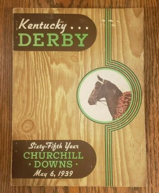 1939 Kentucky Derby Program 1938 Winner 