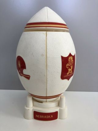 Vintage Early 70’s Plastic Nebraska Football Stein With Lid And Football Tee
