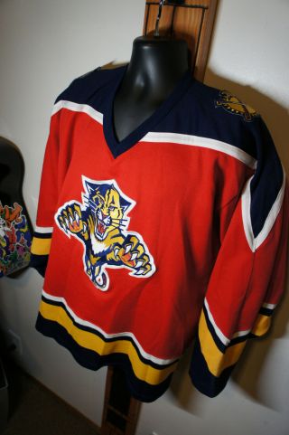Vtg 90s Florida Panthers Jersey Nhl Hockey Blue Ccm Vintage Fla Sz Xl S26
