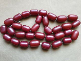 Antique Veined Cherry Amber Bakelite Faturan 33 Prayer Beads 113 grams 2