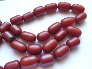 Antique Veined Cherry Amber Bakelite Faturan 33 Prayer Beads 113 grams 3