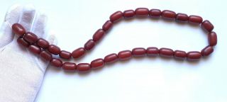 Antique Veined Cherry Amber Bakelite Faturan 33 Prayer Beads 113 grams 4