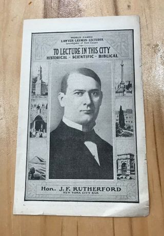 Watchtower Judge Rutherford Lecture Handbill Hartman Theatre Columbus Ohio