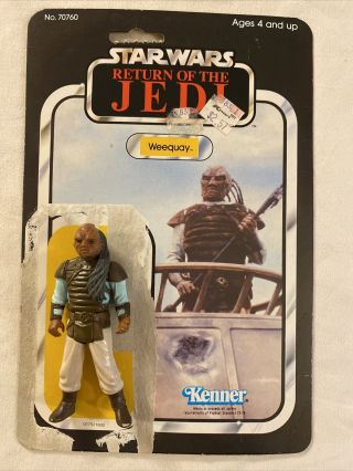 Vintage Star Wars Return Of The Jedi Weequay Action Figure 65 Back Card Loose 83