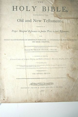 A Holy Bible Containing the Old Testament Printed in 1802 by M.  ANGUS & SON 2