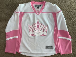 Reebok Los Angeles Kings Fashion Jersey Women’s Medium White Pink Nhl Hockey
