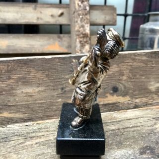 Frank Meisler Hassidic Man Playing The Flute Gold Silver Plated Figure Figurine 3
