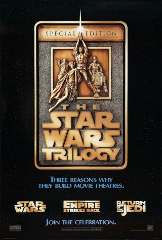 Rare Star Wars Special Edition The Star Wars Trilogy 1997 Version F Movie Poster