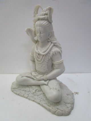 Large Hindu God Shiva Statue Sculpture - Marble Dust White - Mahadev Lord (1391)