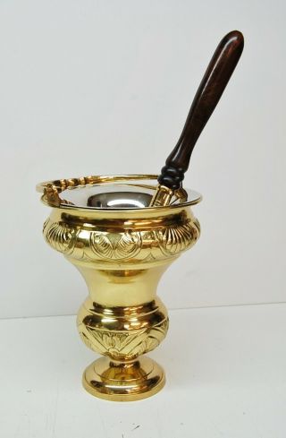 Brass Holy Water Bucket And Sprinkler Q 136,  Aspergil / Aspersorium