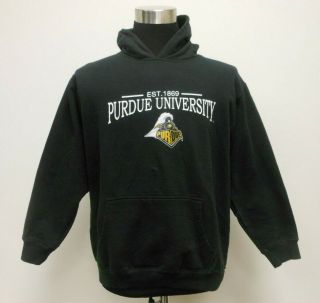 Vtg 90s College Ware Purdue Boilermakers Hoodie Sweatshirt Men Xl X - Large Black
