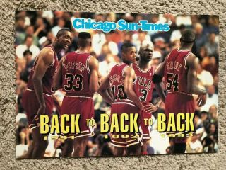 Chicago Bulls Sun - Times Newspaper Box Michael Jordan Basketball Ad 16 " X11 "