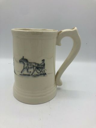 Vintage Rare Hand Painted Artist Signed Horse Sulky Harness Racing Beer Stein