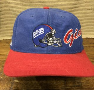 Vintage 80s 90s York Giants Apex One Nfl Pro Line Snapback Hat Cap