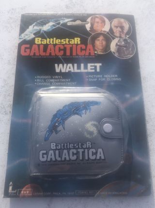 1978 Battle Star Galactica Wallet On Pkg Card Toy Hong Kong M