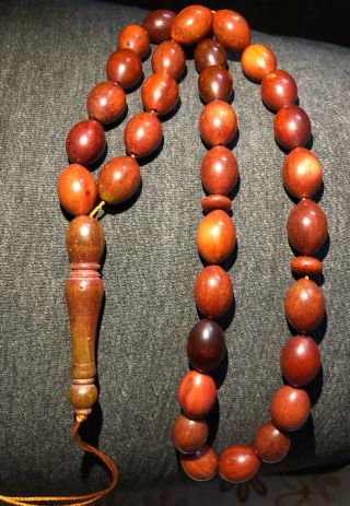 9.  5x13.  5 Mm Old Amber Catalin Bakelite Faturan Beads Prayer Rosary 30 Gram