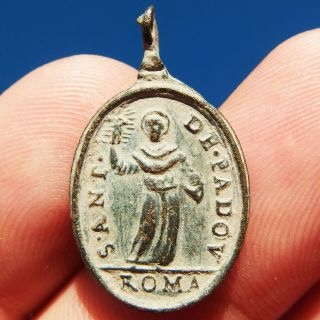 Perfect St Anthony Religious Medal Antique 17th Century Franciscan Pendant