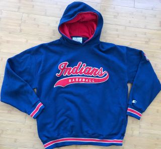 Mlb Majestic Cleveland Indians Chief Wahoo Merchandise Hoodie Size Xl