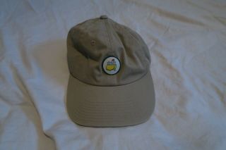 Vintage Masters Adjustable Golf Hat American Needle Cap Tan Script Circle Logo