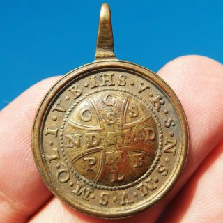 Perfect St Benedict Cross Medal Antique Exorcism Protection Against Evil Pendant