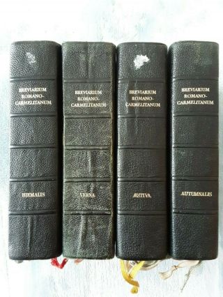 Carmelite Breviarium Romanum 1940 Marietti 4 Volumes Vulgate Roman Breviary Rare