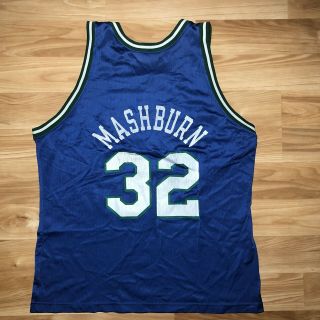 Vintage 90s Jamal Mashburn Dallas Mavericks Champion Jersey Size 48 XL 3
