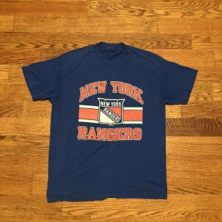 York Rangers Vintage 1988 Hockey Thin Nhl Trench T Shirt M/l Single Stitch