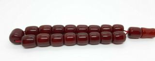 93 Grams Antique Faturan Cherry Amber Bakelite Rosary/Prayer Beads Damari/Veins. 3