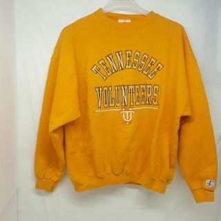 Vtg 90s Tennessee Vols Spellout Logo Athletic Orange Pullover Size Large