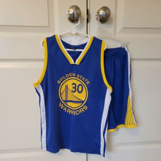 Boys Golden State Warriors Jersey And Shorts Set Size L